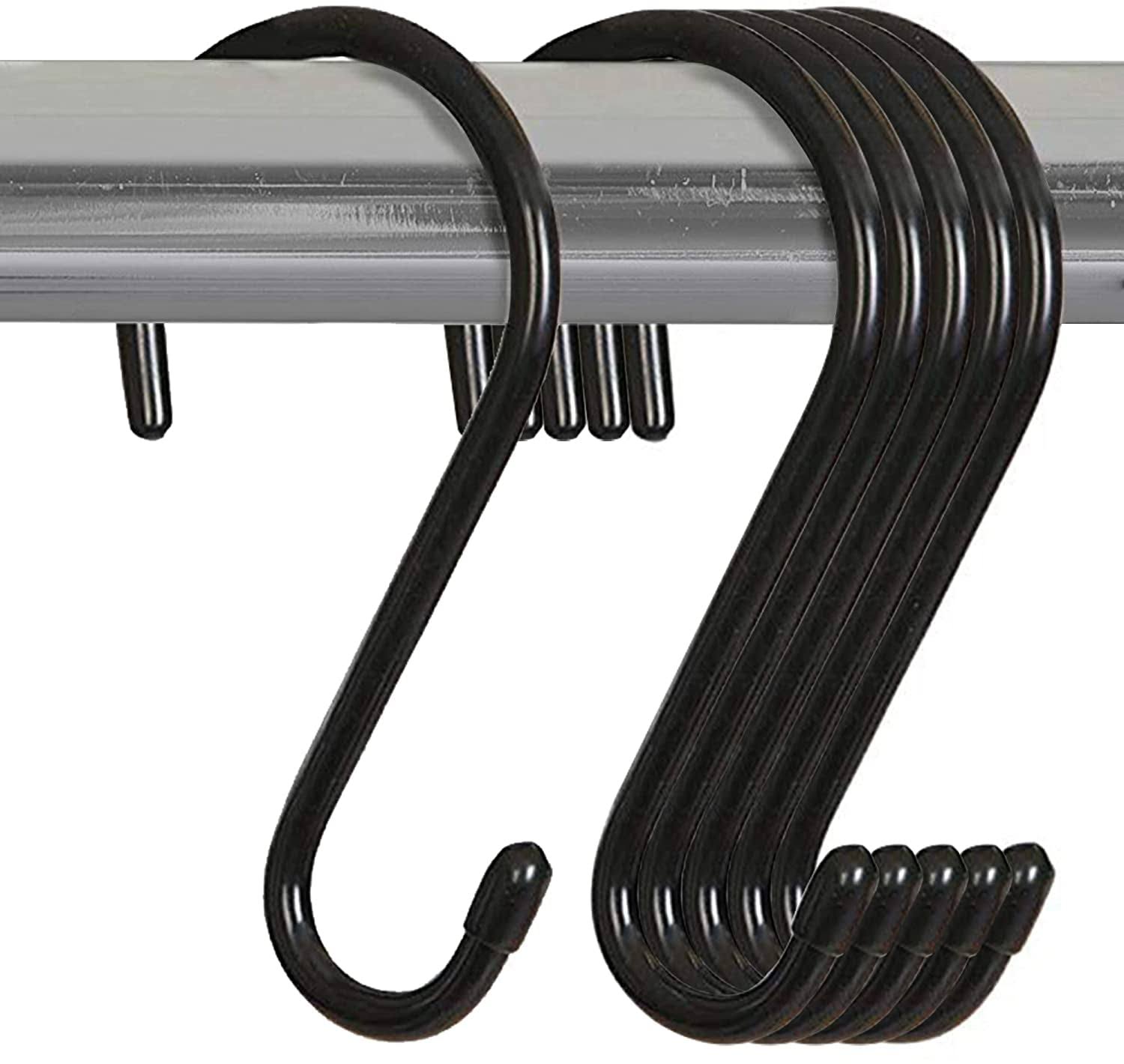 Smart Design Premium S Hooks with Rubber Gripped Finish Set of 6 - Steel Metal Frame - Rust Resistant Finish - Hanging Kitchen, Closet, and Storage