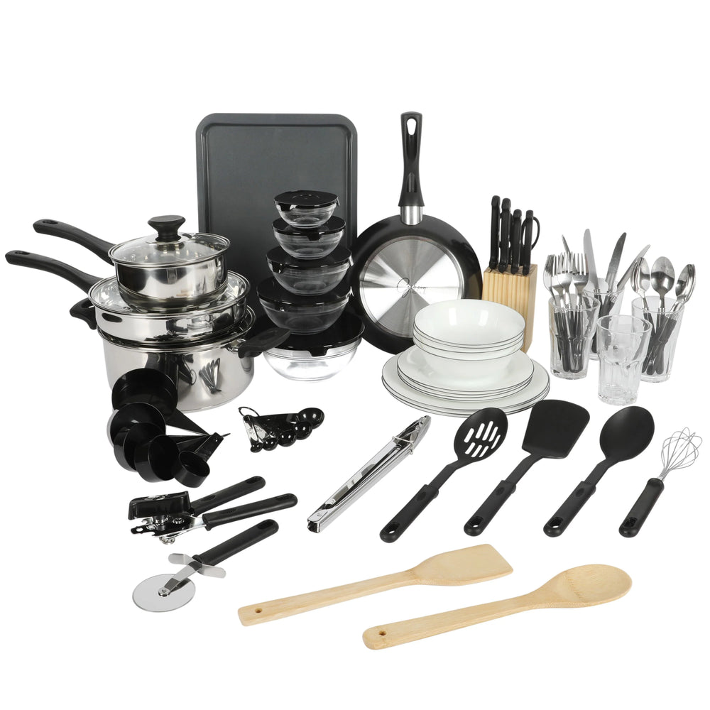 Gibson Home 71 - Piece Stainless Steel Silver Cookware Combo Set