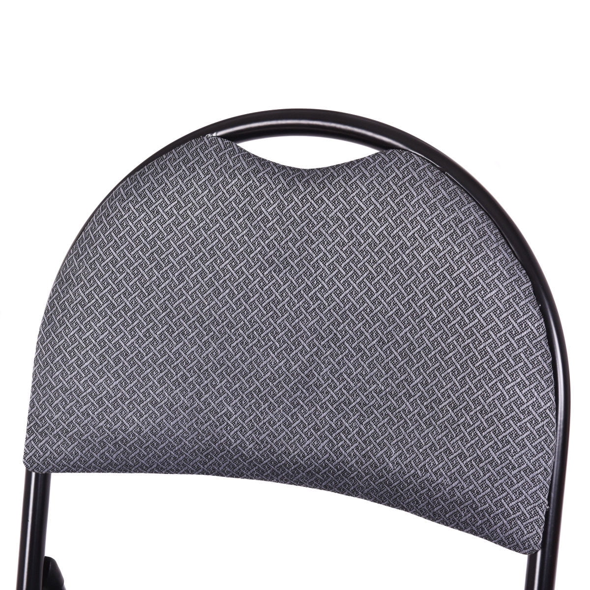 Costway Set of 6 Folding Chairs Fabric Upholstered Padded Seat Metal Frame Home Office Beige