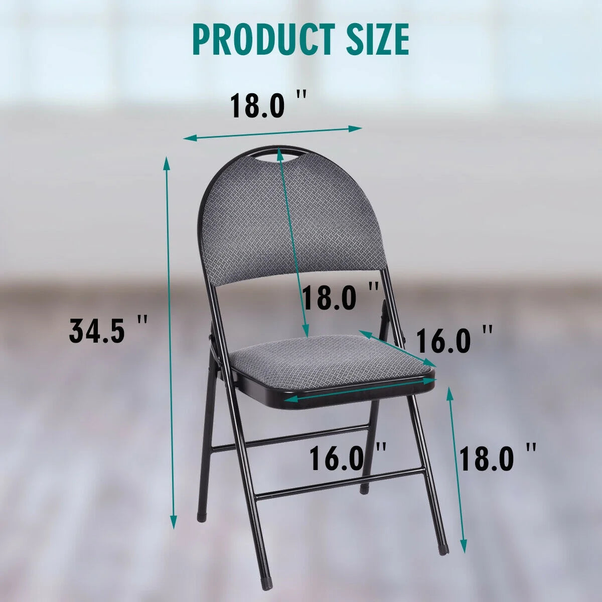 Costway Set of 6 Folding Chairs Fabric Upholstered Padded Seat Metal Frame Home Office Beige