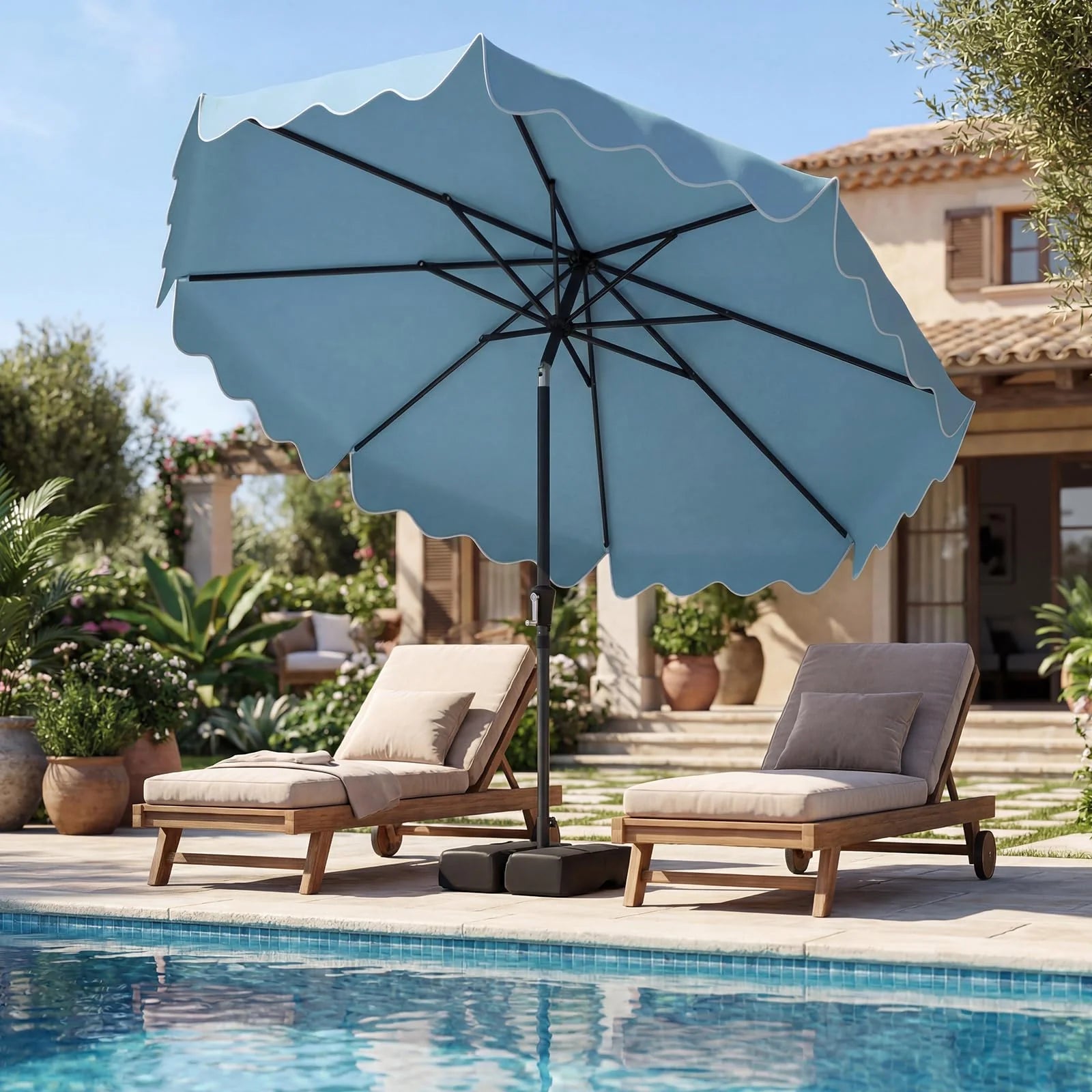 Tangkula 9 FT Patio Umbrella with Base Included