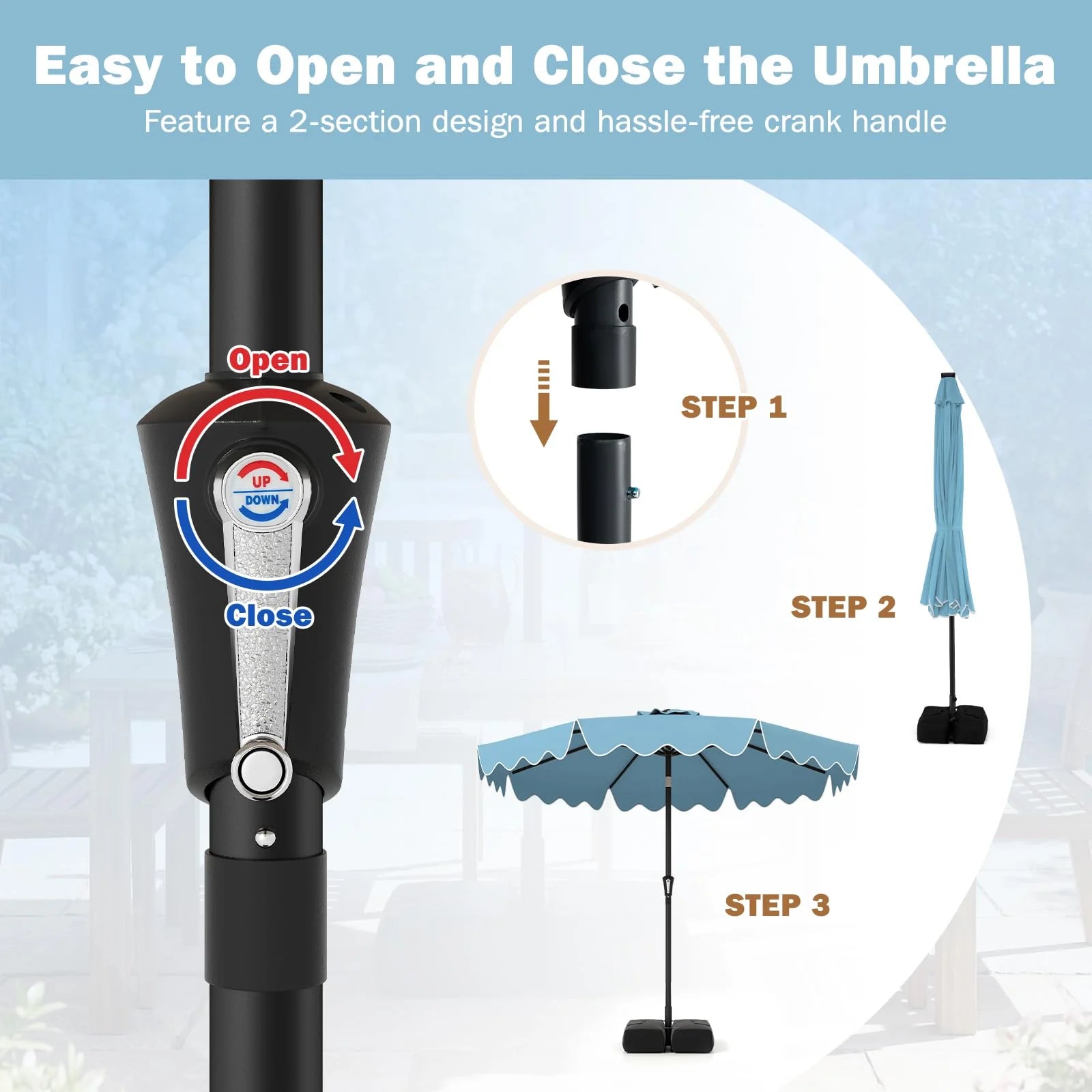 Tangkula 9 FT Patio Umbrella with Base Included